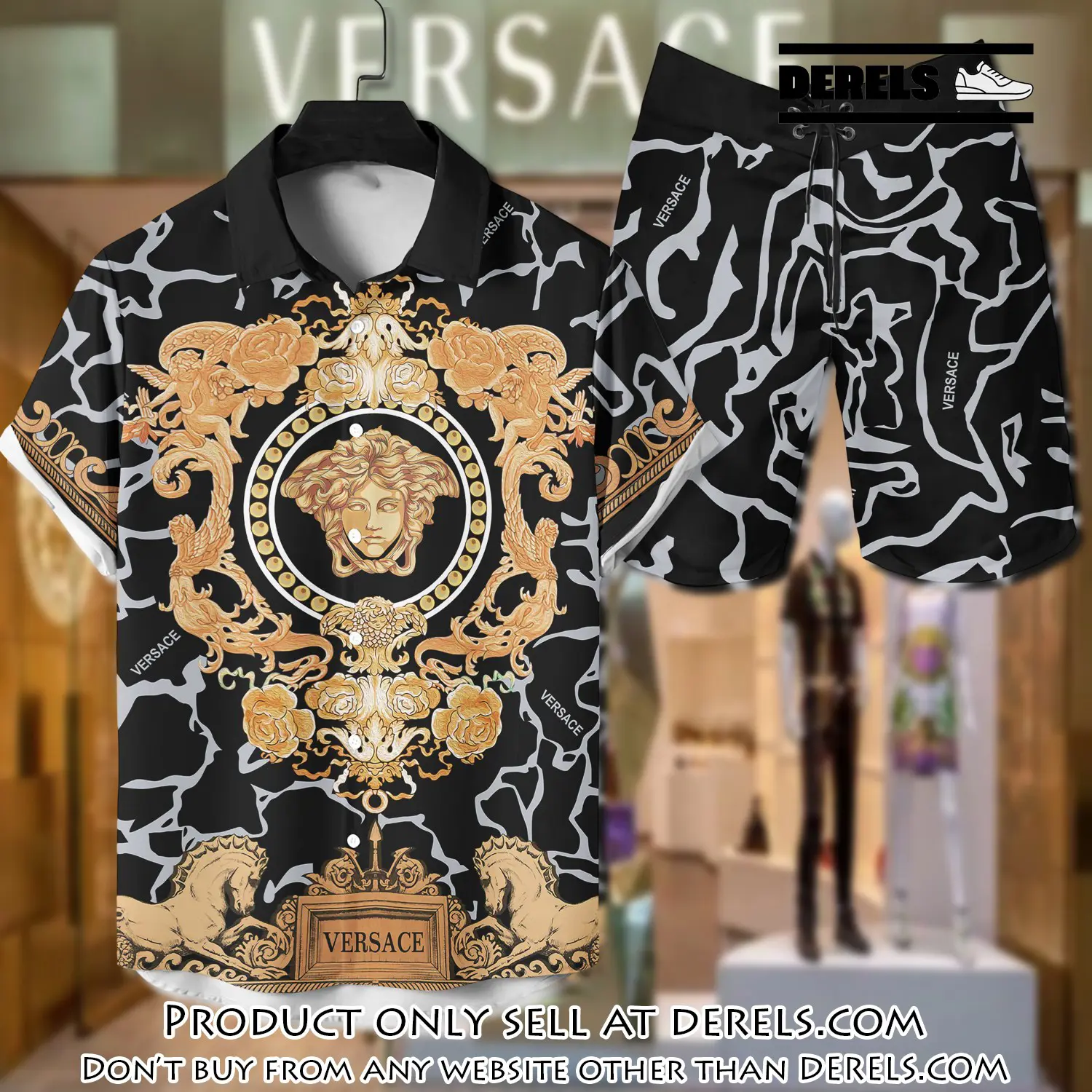 Versace luxury hawaiian shirt & short set lhs1204 dr1522039